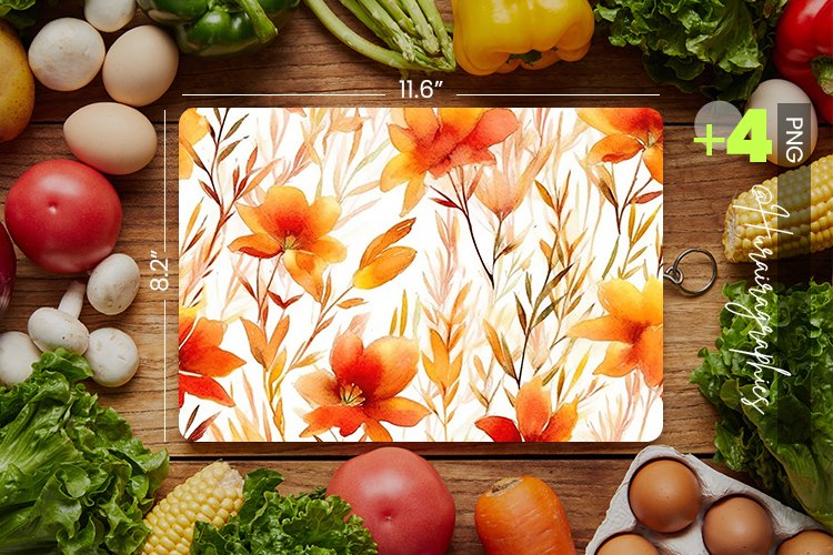 Watercolor Autumn Cutting Board Design - 04 Variations