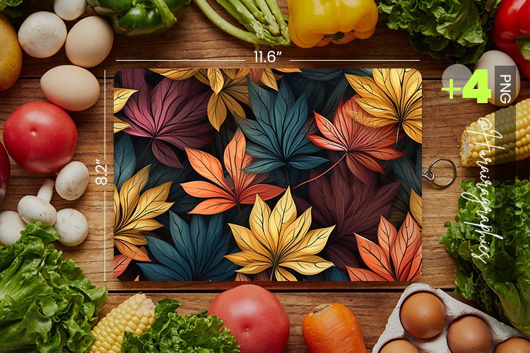 Seamless Autumn Cutting Board Design - 04 Variations