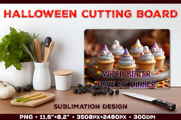 Halloween Dessert Cutting Board Sublimation Design
