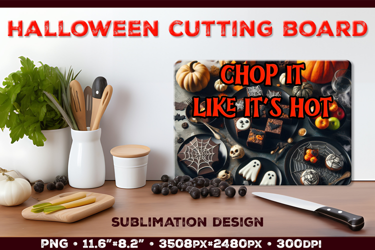 Halloween Dessert Cutting Board Sublimation Design