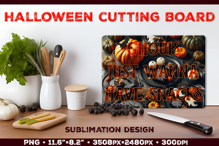 Halloween Dessert Cutting Board Sublimation Design