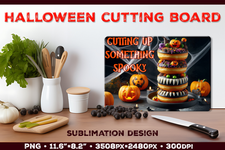 Halloween Dessert Cutting Board Sublimation Design