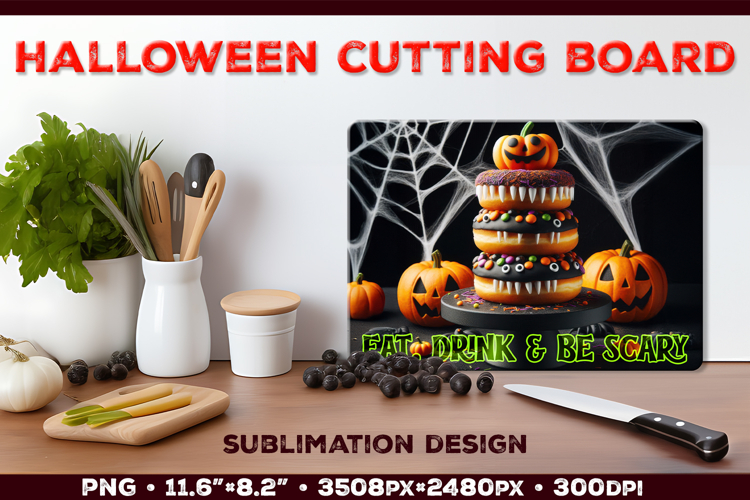Halloween Dessert Cutting Board Sublimation Design