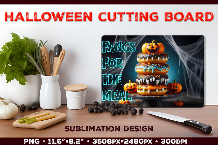 Halloween Dessert Cutting Board Sublimation Design