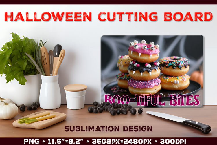 Halloween Dessert Cutting Board Sublimation Design