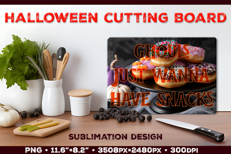 Halloween Dessert Cutting Board Sublimation Design
