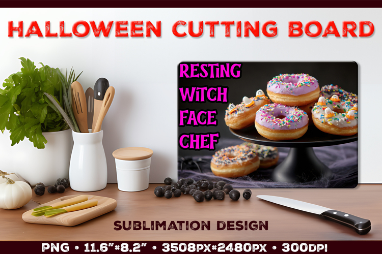 Halloween Dessert Cutting Board Sublimation Design