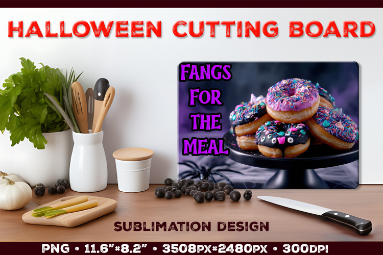 Halloween Dessert Cutting Board Sublimation Design
