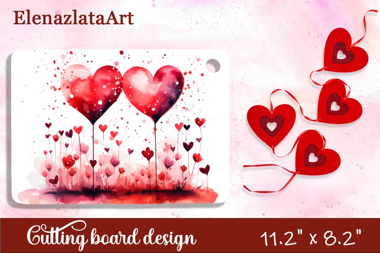 Valentine Day Cutting Board Sublimation Cutting board example image 1