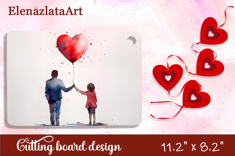 Valentine Day Cutting Board Sublimation Cutting board example image 1