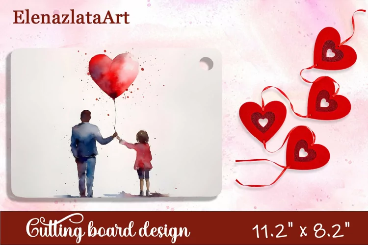 Valentine Day Cutting Board Sublimation Cutting board