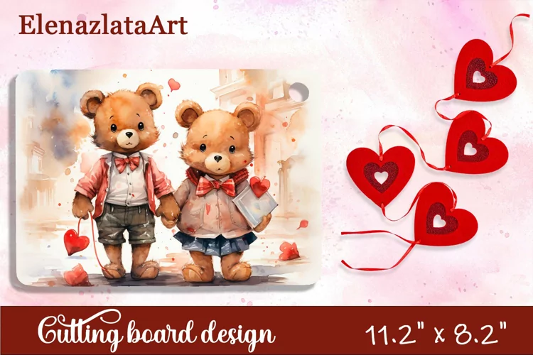 Valentine Day Cutting Board Sublimation Cutting board