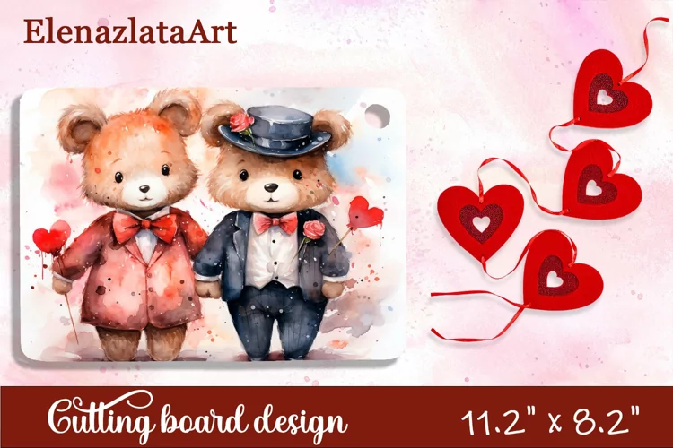 Valentine Day Cutting Board Sublimation Cutting board