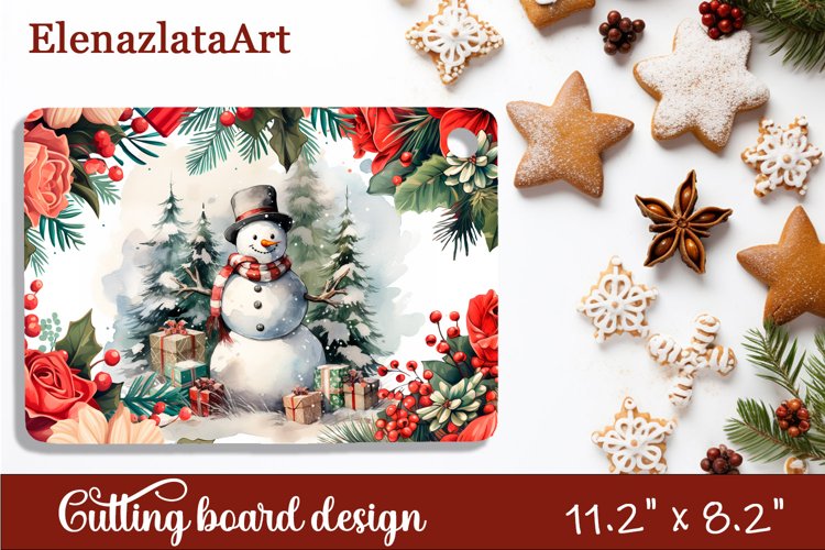 Sublimation cutting board snowman, Sublimation Winter