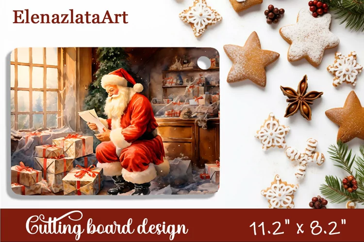 Sublimation cutting board Santa Claus, Sublimation Winter