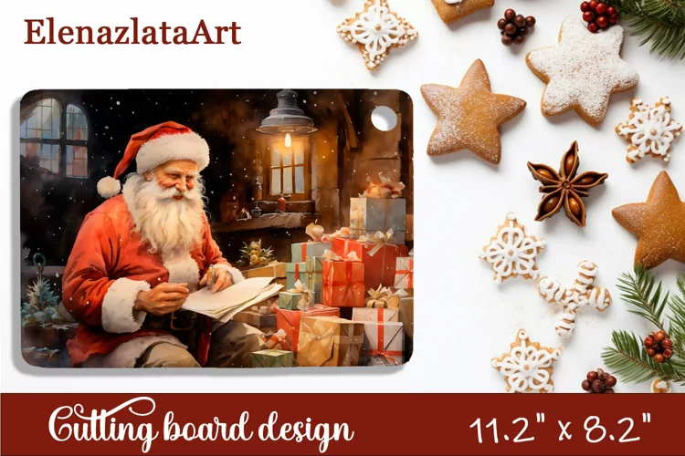 Sublimation cutting board Santa Claus, Sublimation Winter