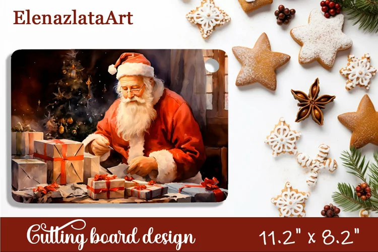Sublimation cutting board Santa Claus, Sublimation Winter
