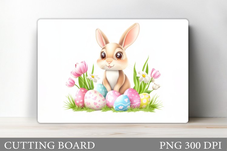 Easter Bunny Cutting Board. Easter Cutting Board Sublimation example image 1