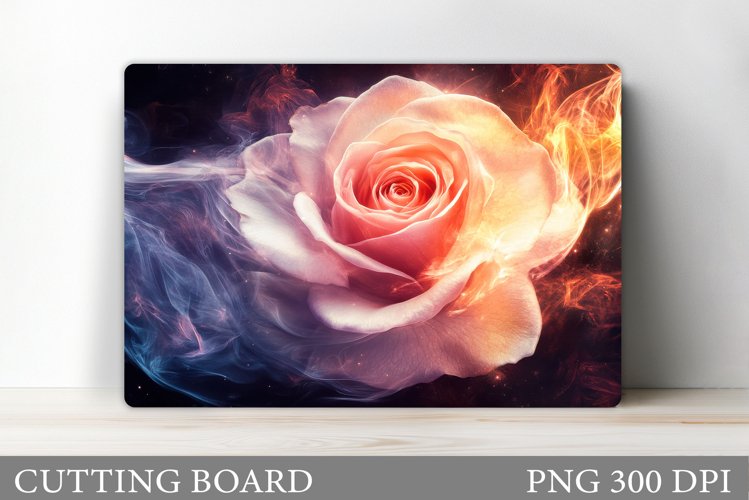 Rose Cutting Board Sublimation. Flowers Cutting Board Design example image 1