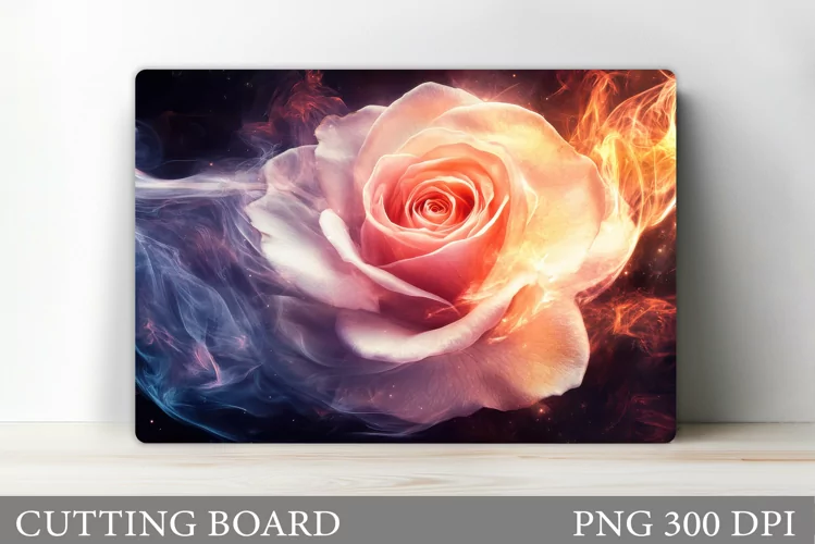 Rose Cutting Board Sublimation. Flowers Cutting Board Design