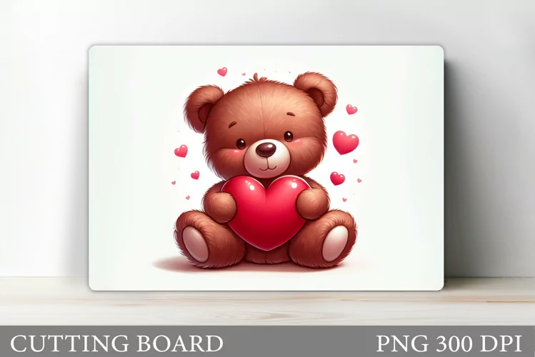 Valentines Bear Cutting Board. Valentines Cutting Board