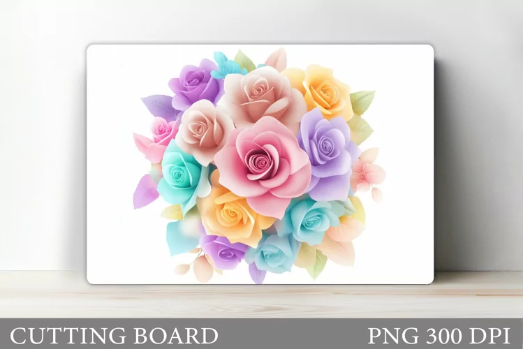 Roses Cutting Board. Flowers Cutting Board Sublimation