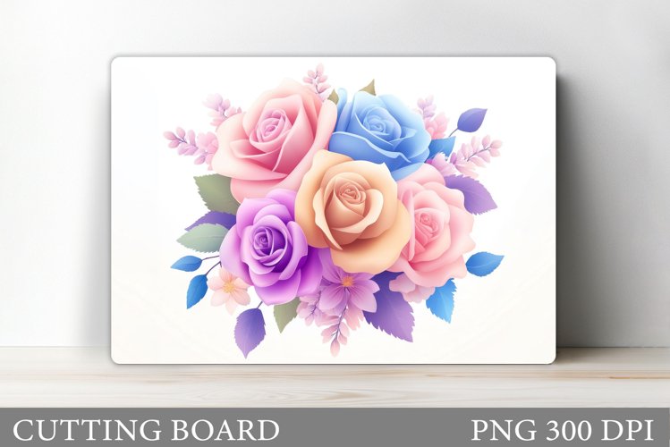 Roses Cutting Board Design. Flowers Cutting Board example image 1