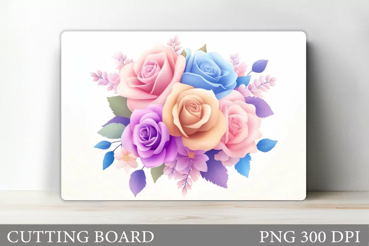 Roses Cutting Board Design. Flowers Cutting Board