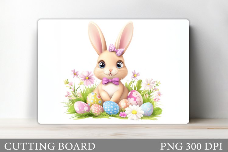 Easter Bunny Cutting Board. Easter Cutting Board Sublimation example image 1