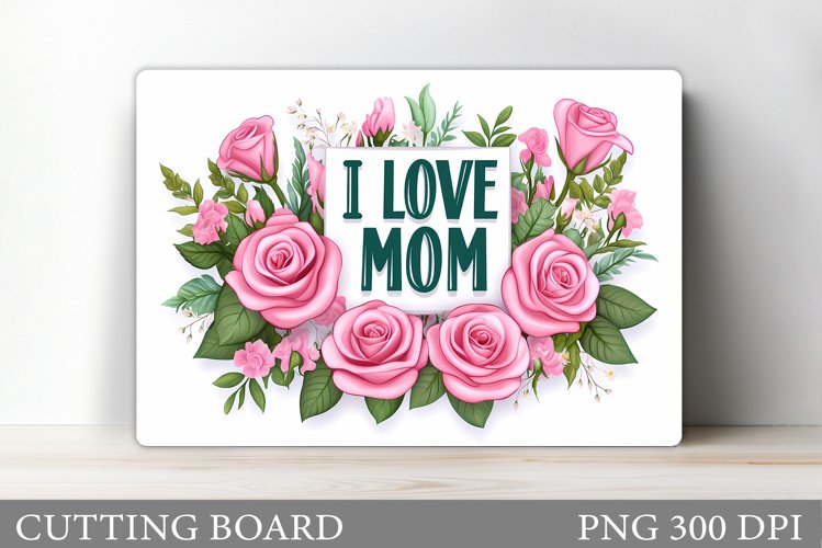 Mother's Day Cutting Board. Flowers Cutting Board Design example image 1