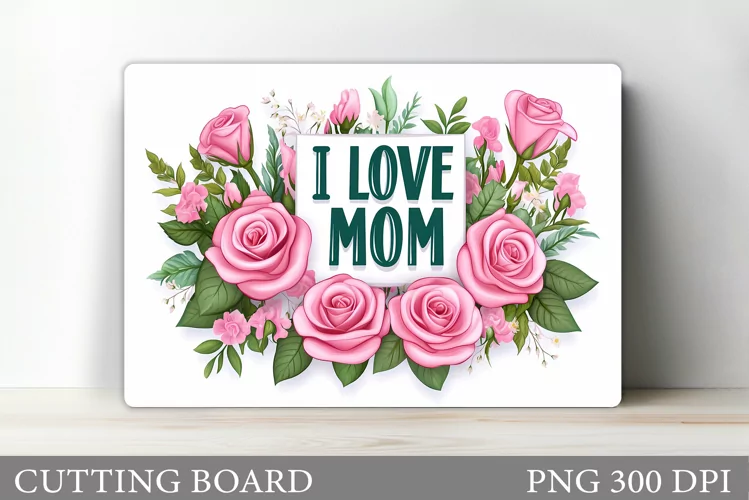 Mother's Day Cutting Board. Flowers Cutting Board Design