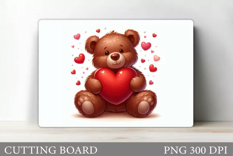 Valentines Bear Cutting Board. Valentines Cutting Board