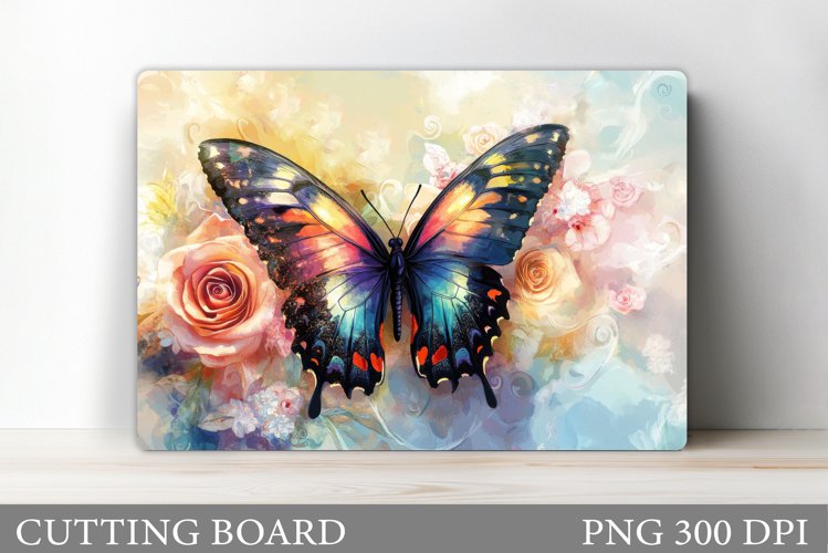 Butterfly Cutting Board. Flower Cutting Board Sublimation example image 1