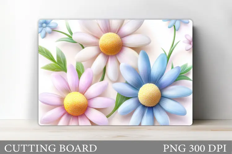 Daisy Flowers Cutting Board. Flowers Kitchen Cutting Board