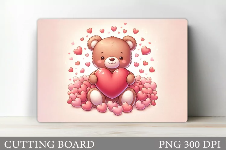 Valentines Bear Cutting Board. Valentines Cutting Board