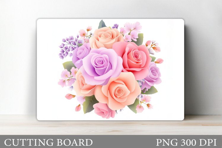 Roses Cutting Board. Flowers Cutting Board Sublimation example image 1
