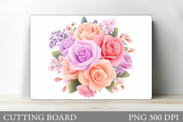 Roses Cutting Board. Flowers Cutting Board Sublimation