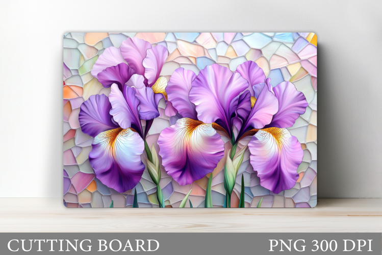 Irises Cutting Board Design. Flowers Cutting Board