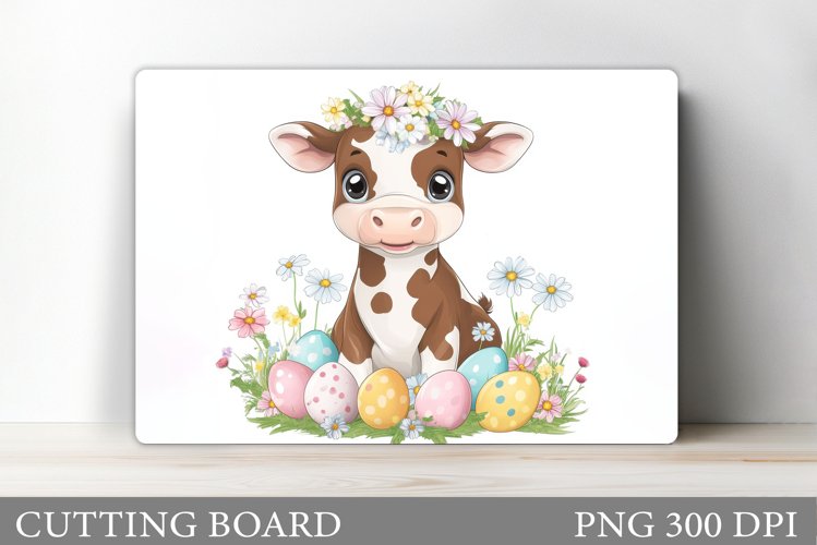 Easter Cow Cutting Board Design. Easter Cutting Board example image 1