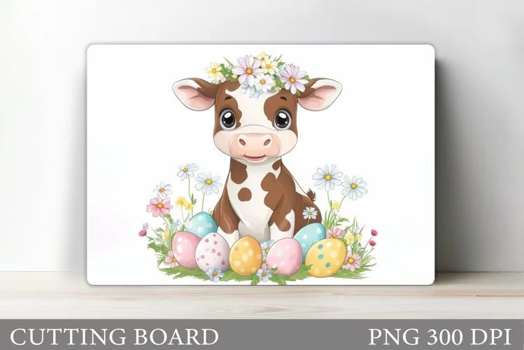 Easter Cow Cutting Board Design. Easter Cutting Board