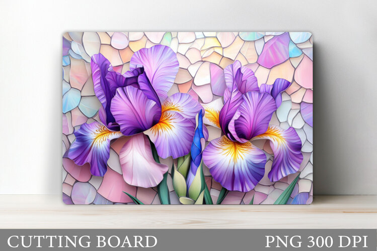 Irises Cutting Board Design. Flowers Cutting Board example image 1