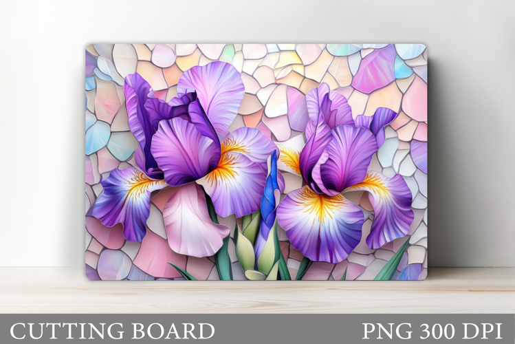 Irises Cutting Board Design. Flowers Cutting Board