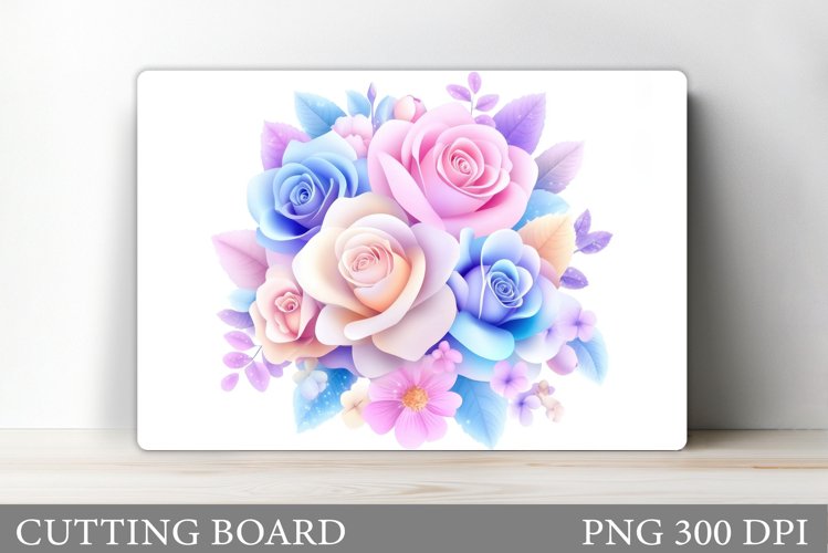 Roses Cutting Board Design. Flowers Cutting Board example image 1