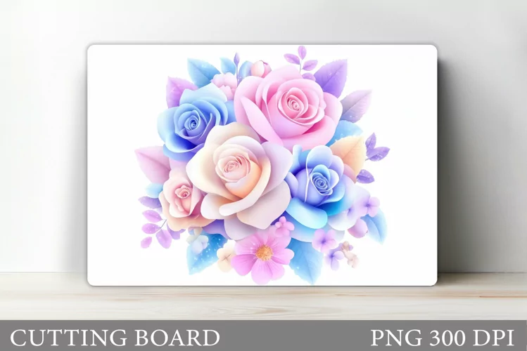 Roses Cutting Board Design. Flowers Cutting Board