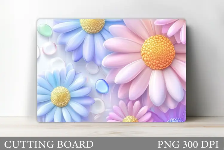 Daisy Flowers Cutting Board. Flowers Kitchen Cutting Board