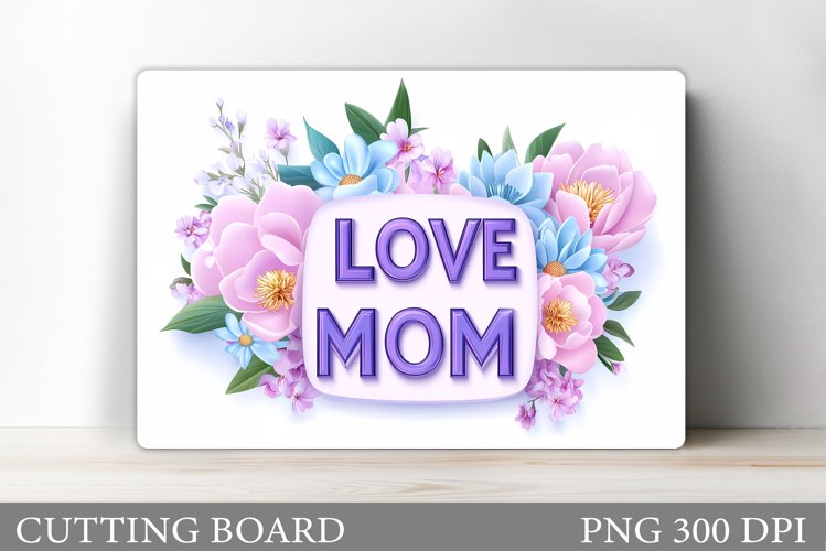 Mother's Day Cutting Board. Floral Cutting Board Sublimation example image 1