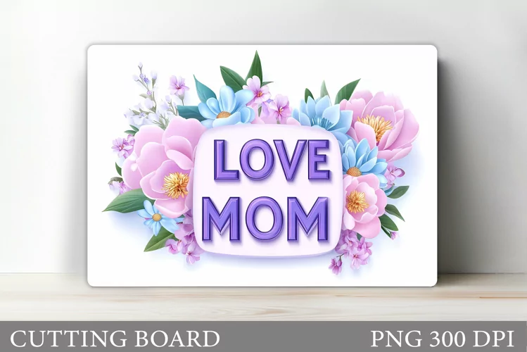 Mother's Day Cutting Board. Floral Cutting Board Sublimation
