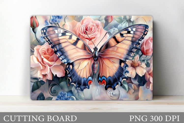 Butterfly Cutting Board. Flower Cutting Board Sublimation example image 1