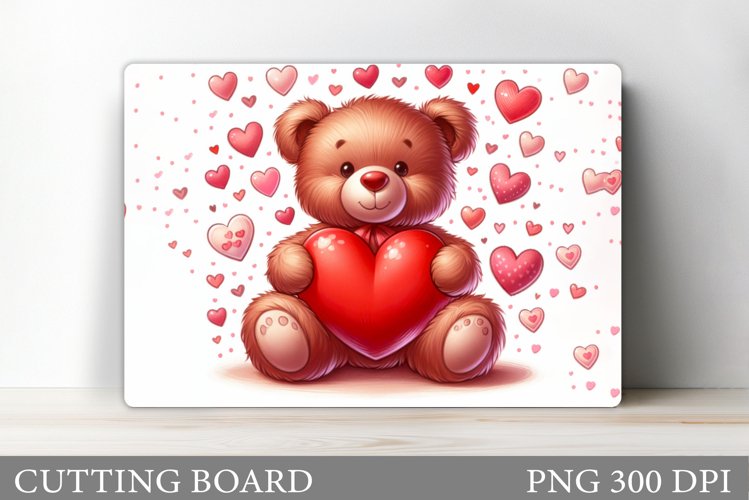 Valentines Bear Cutting Board. Valentines Cutting Board example image 1