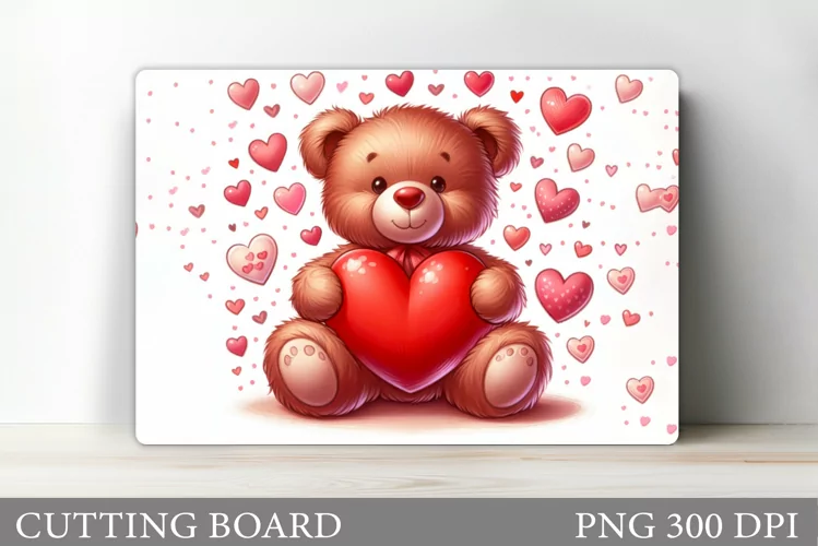 Valentines Bear Cutting Board. Valentines Cutting Board
